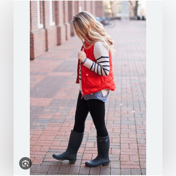 J.Crew Red Quilted Down Womens Vests - Picture 15 of 15